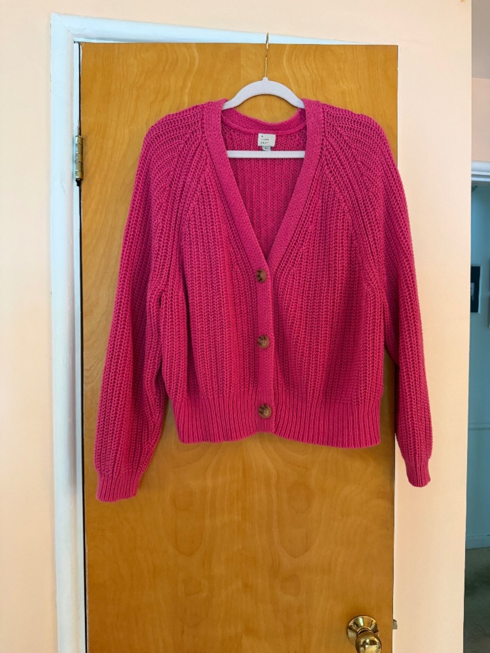 A New Day Pink Heavy Knit Cardigan, Size XL
